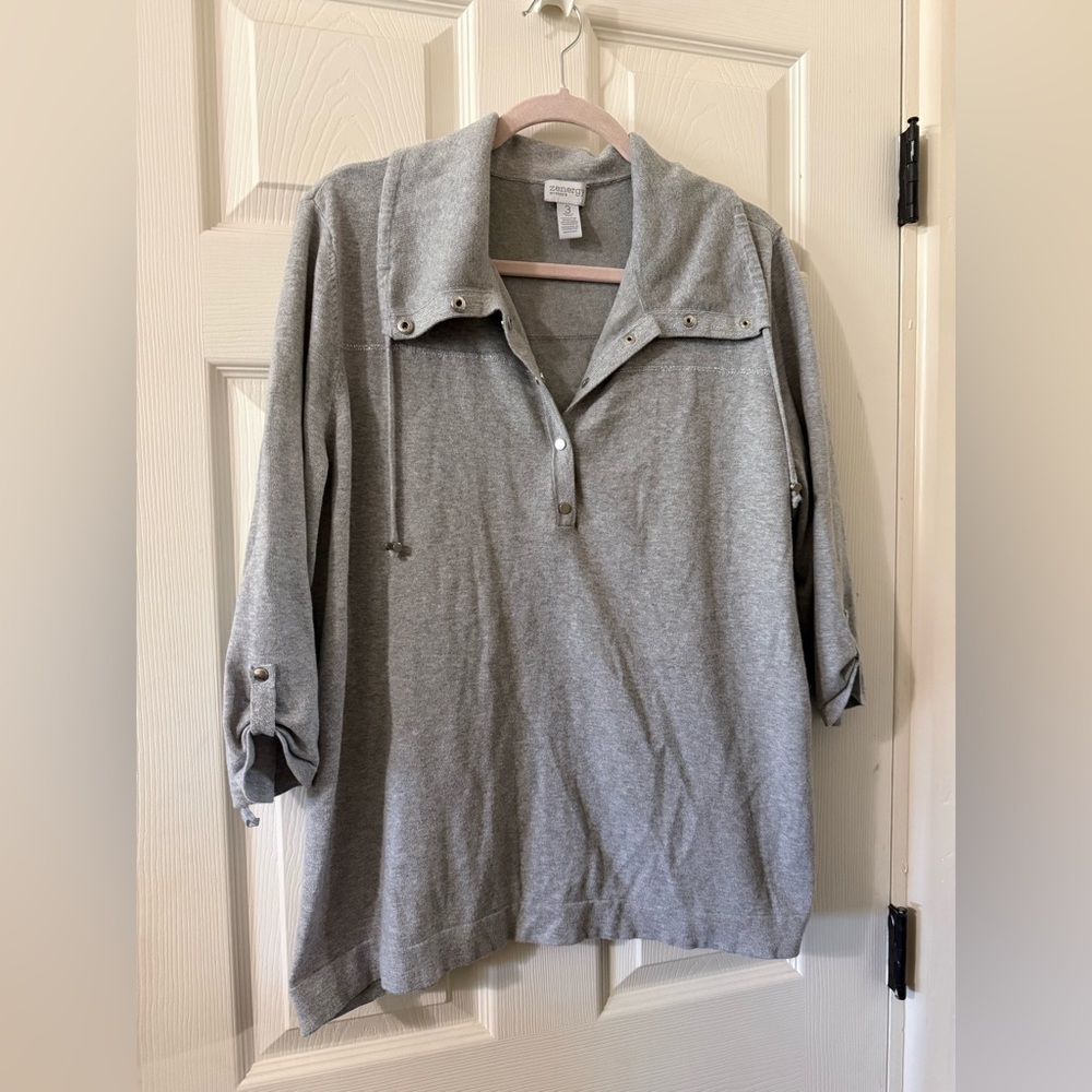 Chico's Zenergy Heather Gray Pullover Top